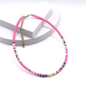 NEW…..Heishi Beaded with Freshwater Pearl Necklace